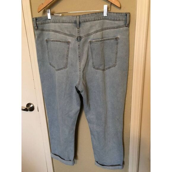 No Boundaries Juniors Jeans Size 21 Super High Rise Girlfriend Light Wash Cuffed - Picture 5 of 5